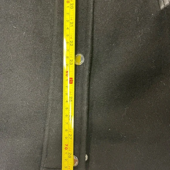 Michael Kors Long Women's Wool Pea Coat Silver Details Size XS Color Black - Picture 9 of 11